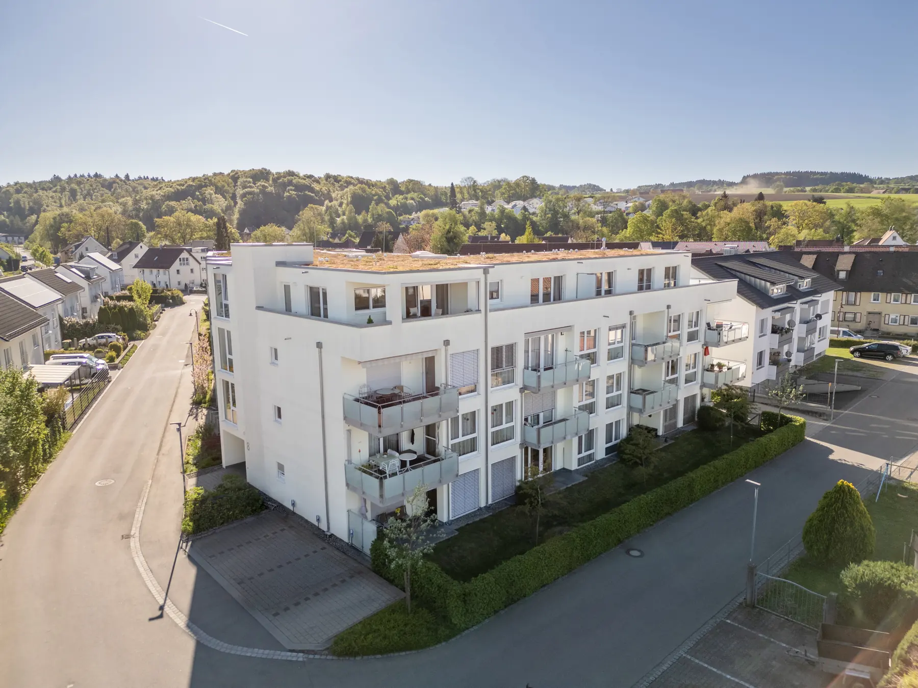 Wohnanlage Bahnhofstraße 8 in Baienfurt, Blick über den Ort